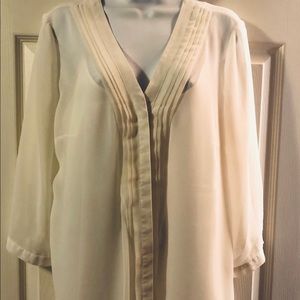 Coldwater Creek 2pc Cream Dress Blouse